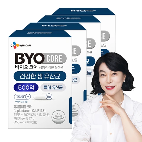 부자유산균 바이오코어 500억 유산균 60캡슐(1개월)X4개