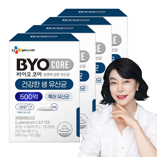 부자유산균 바이오코어 500억 유산균 60캡슐(1개월)X4개