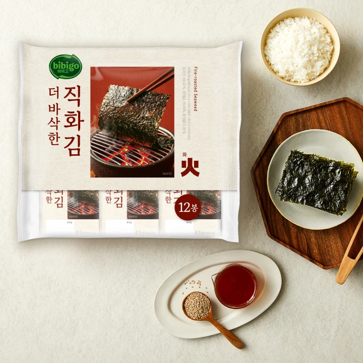 비비고 더바삭한 직화김 4.5g,12봉