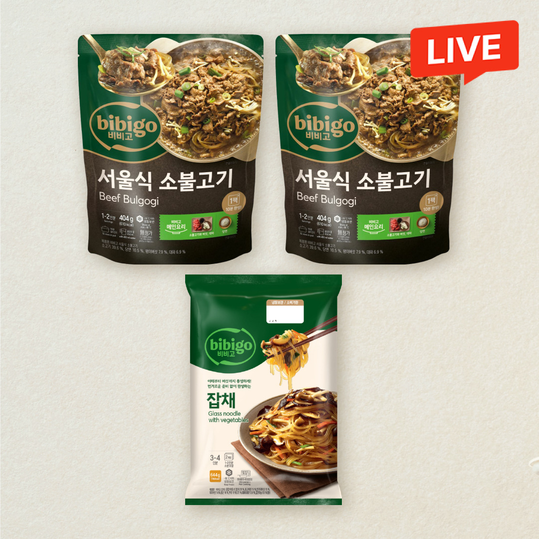 [CJ더마켓] 비비고 서울식 소불고기 404gX2개+비비고 잡채 644g
