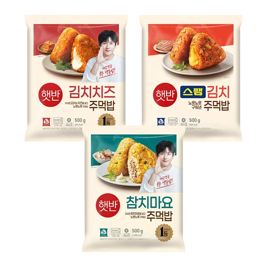 [주먹밥BEST]햇반 김치치즈주먹밥 500g+스팸김치주먹밥 500g+참치마요주먹밥 500g