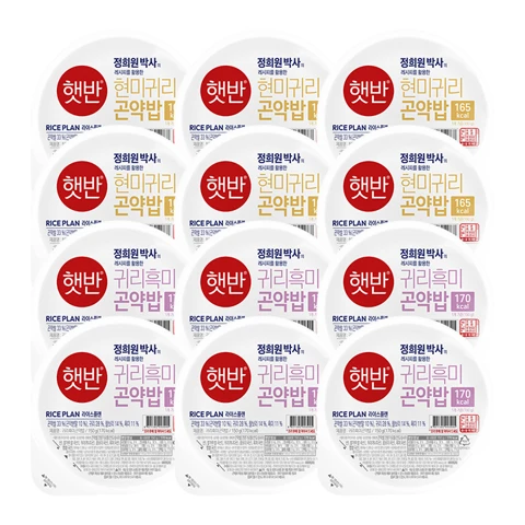 [정희원 박사 레시피]햇반 현미귀리곤약밥150gX6개+귀리흑미곤약밥150gX 6개(총 12개)