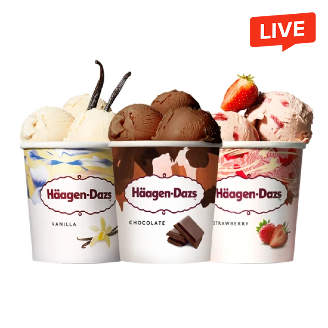 하겐다즈파인트3개(바닐라+딸기+초코)