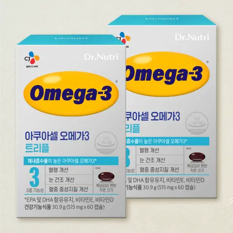 닥터뉴트리 아쿠아셀오메가3 60캡슐X2개(60일분)