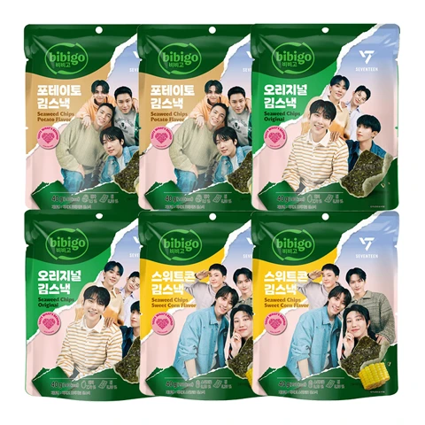 비비고 김스낵 오리지널2개+스위트콘2개+포테이토2개