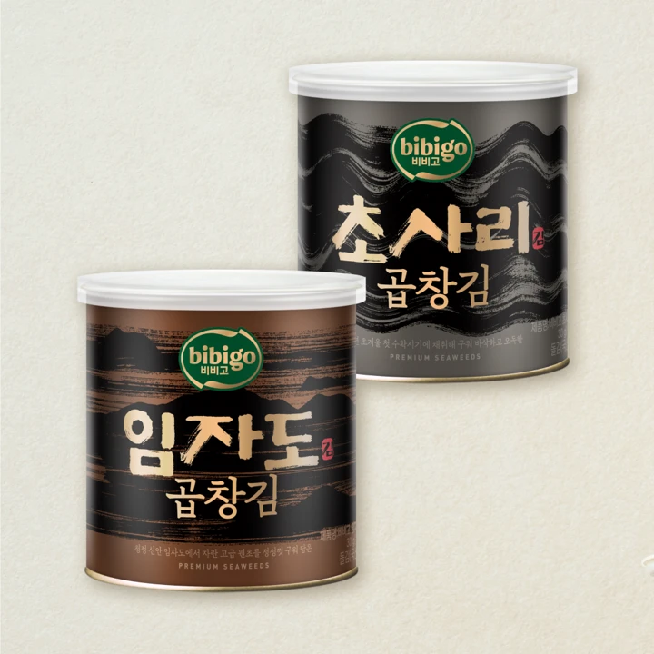 비비고 초사리 곱창김 캔김 30g+임자도 곱창김 캔김 30g