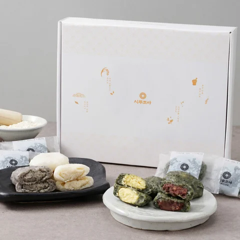 [26추석 선물세트]4종 밥알 찹쌀떡 선물세트 1.2kg