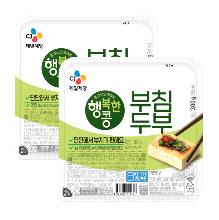 행복한콩 단단한 부침두부 300gX 2개