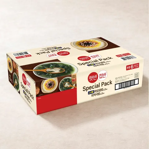 햇반 컵반 인기구성 스페셜팩 6개입 (스팸마요덮밥X3개+미역국밥X3개)