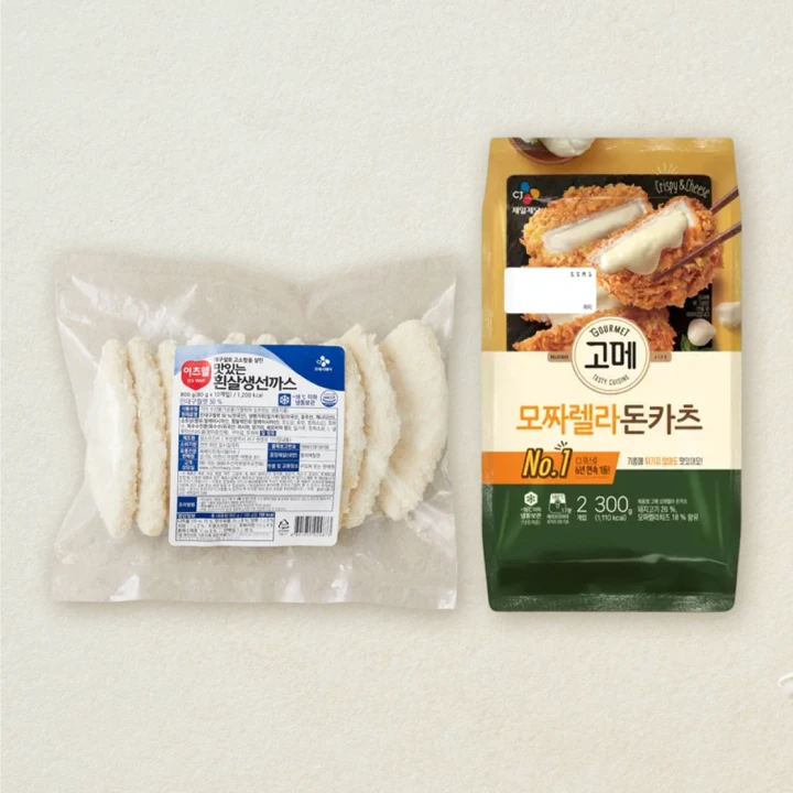 고메 모짜렐라돈카츠300gX1개+이츠웰 흰살생선까스 800gX1개