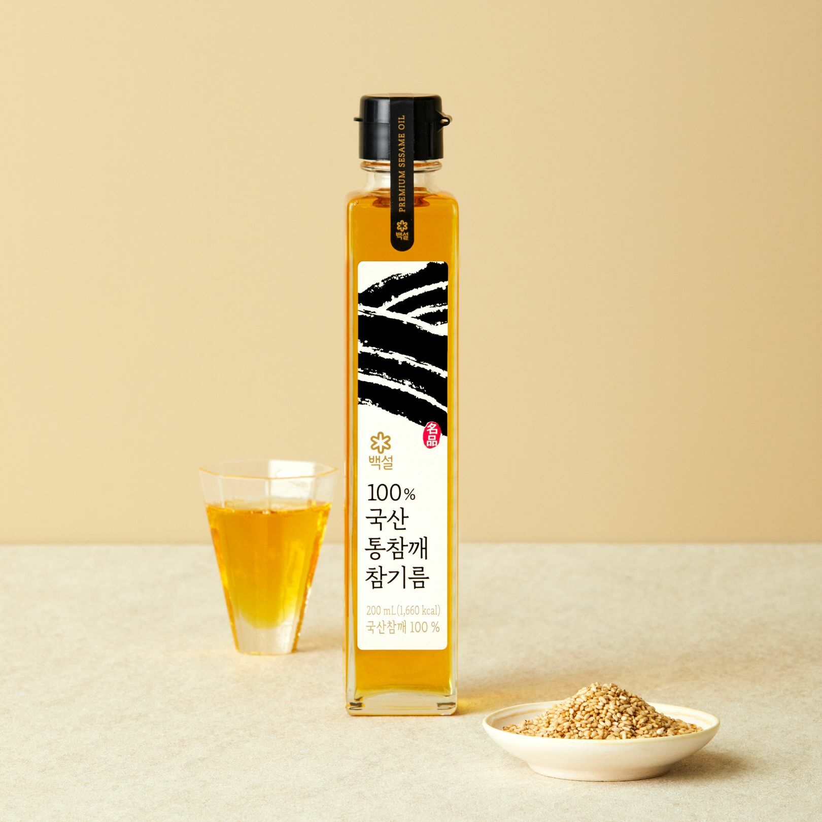 백설 100%국산 통참깨참기름 200ML