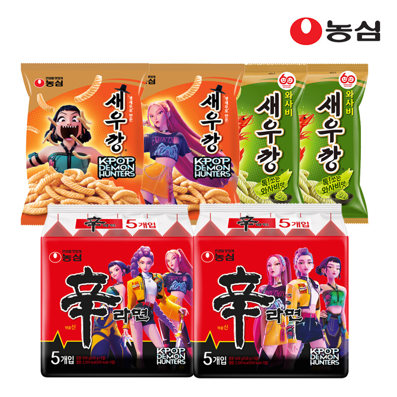 [행사]농심 케데헌 신라면 10개 + 케데헌 새우깡 2봉 + 와사비새우깡 2봉