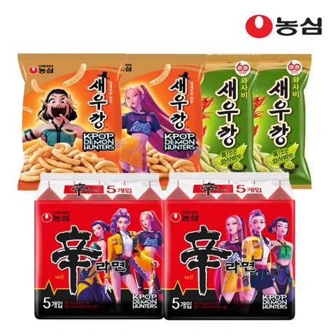 [행사]농심 케데헌 신라면 10개 + 케데헌 새우깡 2봉 + 와사비새우깡 2봉