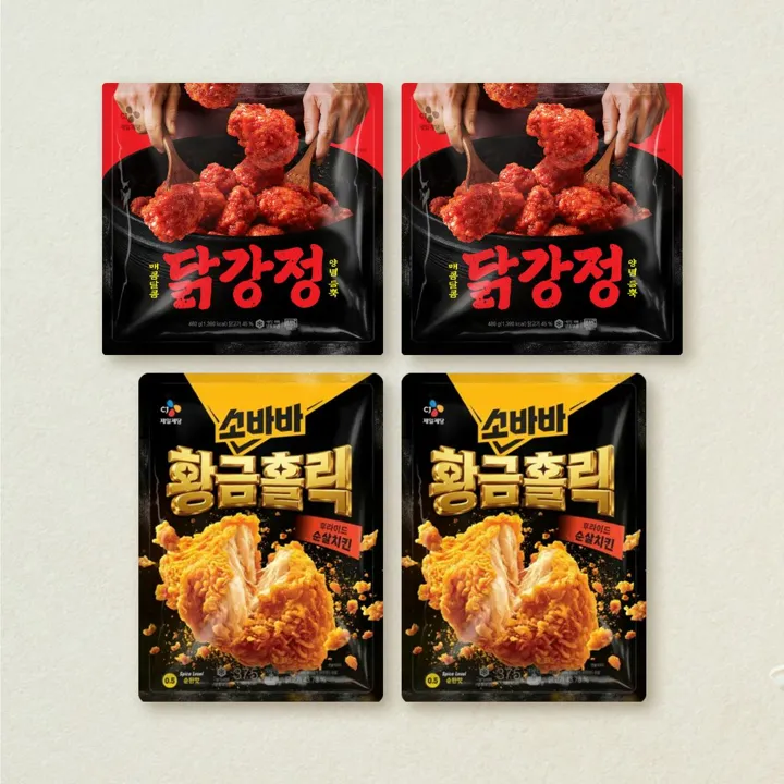 [무료배송]소바바 황금홀릭 순살 375gX2개+CJ 닭강정 480gX2개 (총 4개)