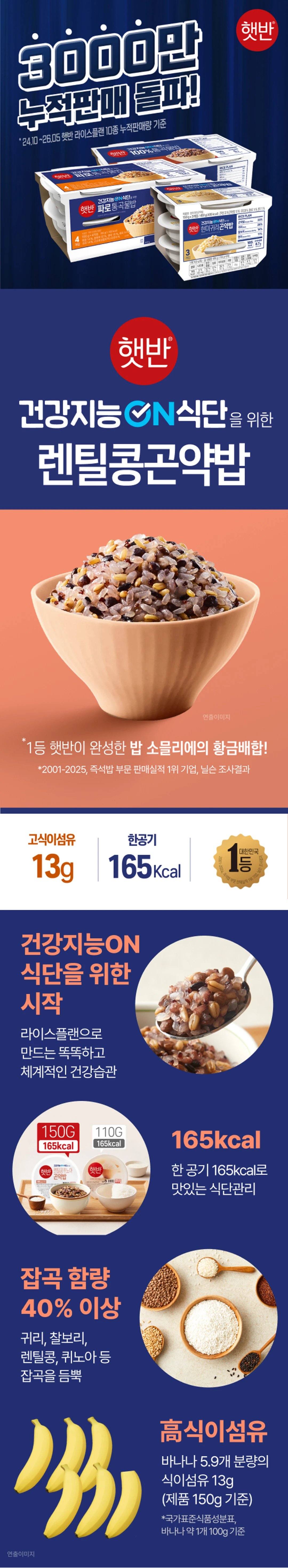 햇반 라이스플랜 렌틸콩 퀴노아 곤약밥 150g 제품 혼용 출고 안내 — 디자인 리뉴얼 전후 패키지 비교 및 순차 배송 안내