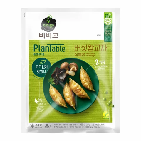 [1+1][식물성]비비고 플랜테이블 버섯왕교자 385g