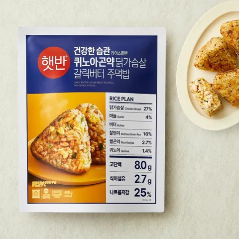 햇반 퀴노아곤약 갈릭버터주먹밥400g