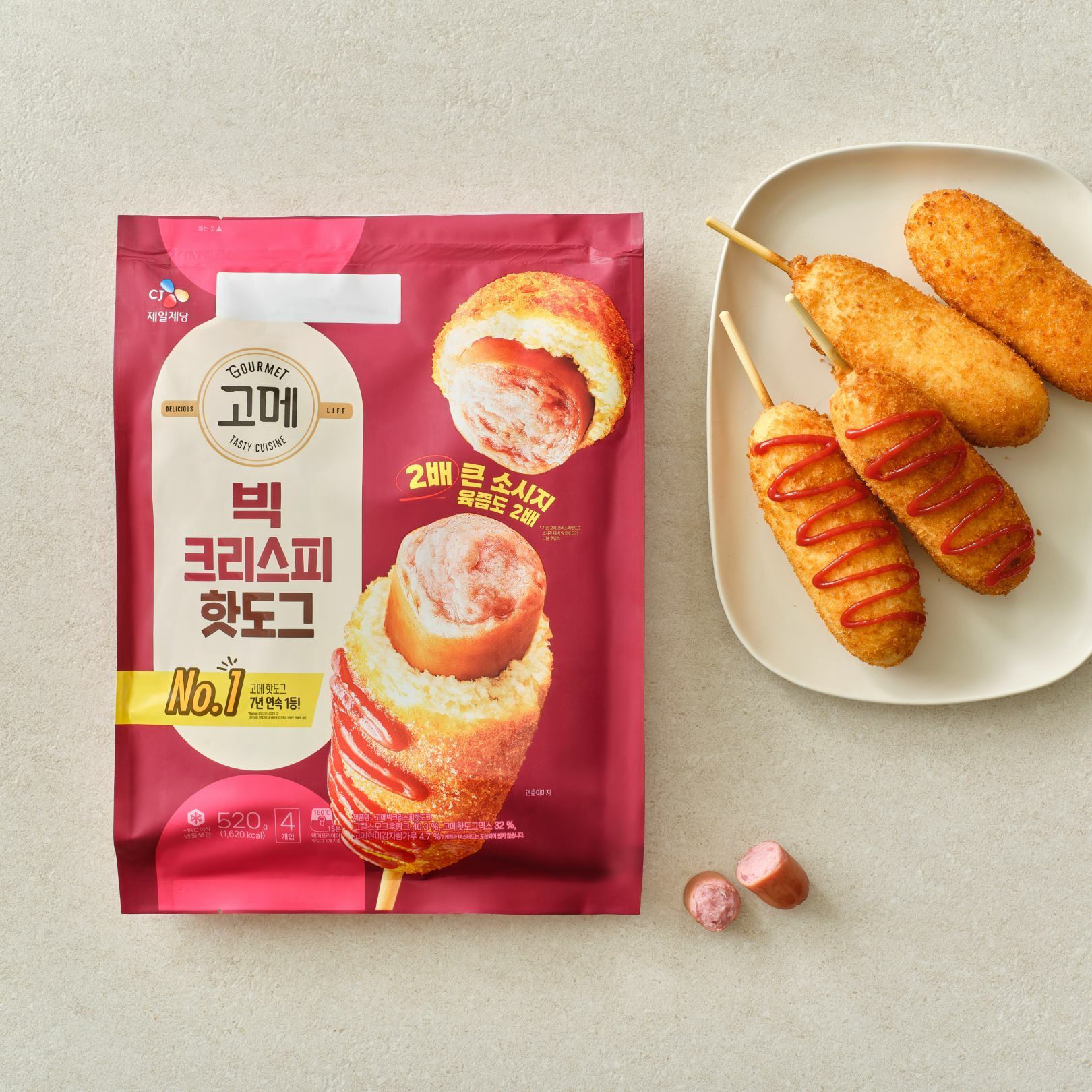 고메 빅크리스피 핫도그 520g