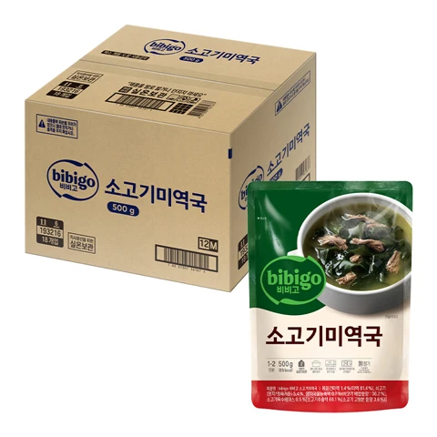 비비고 소고기 미역국 500gX18개(1box)