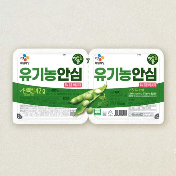 행복한콩 유기농 겸용두부 300gX2번들 (총 600g)