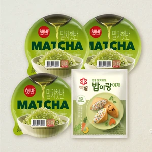 말차햇반150gX3개+밥이랑해물 24gx1개