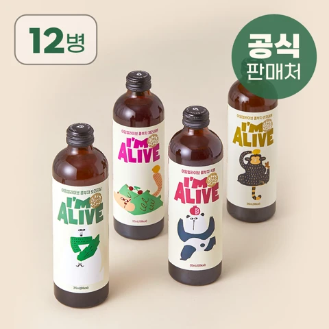 [행사]아임얼라이브 콤부차 혼합 315ml 12병 (각 3병씩)