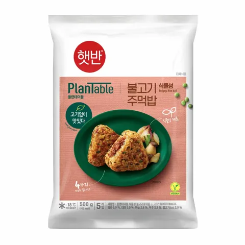 [1+1][식물성] 햇반쿡반 플랜테이블 불고기주먹밥 500g