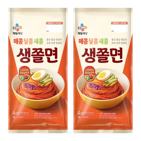 [200개한정]CJ 생쫄면 4인 909g x 2개