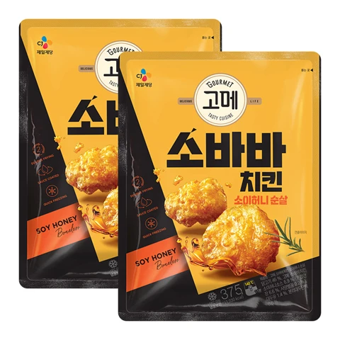 [고메 소바바치킨] 소이허니 순살 375gX2개