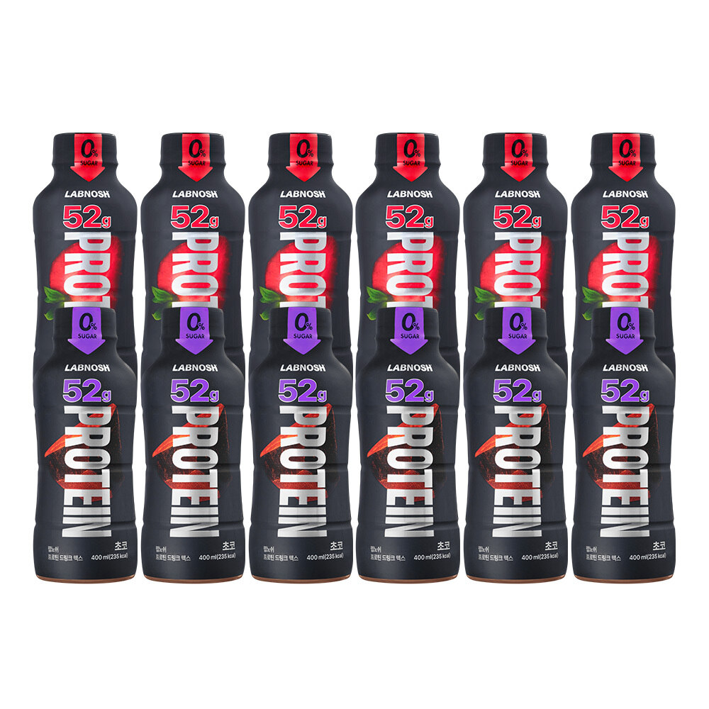 랩노쉬 프로틴 드링크 맥스(딸기6+초코6)400ml, 12개