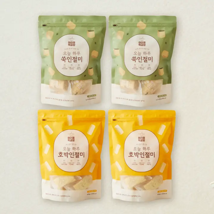 아리울떡공방 호박인절미 400gX2개+쑥인절미 400gX2개(개별포장)(총 4개)