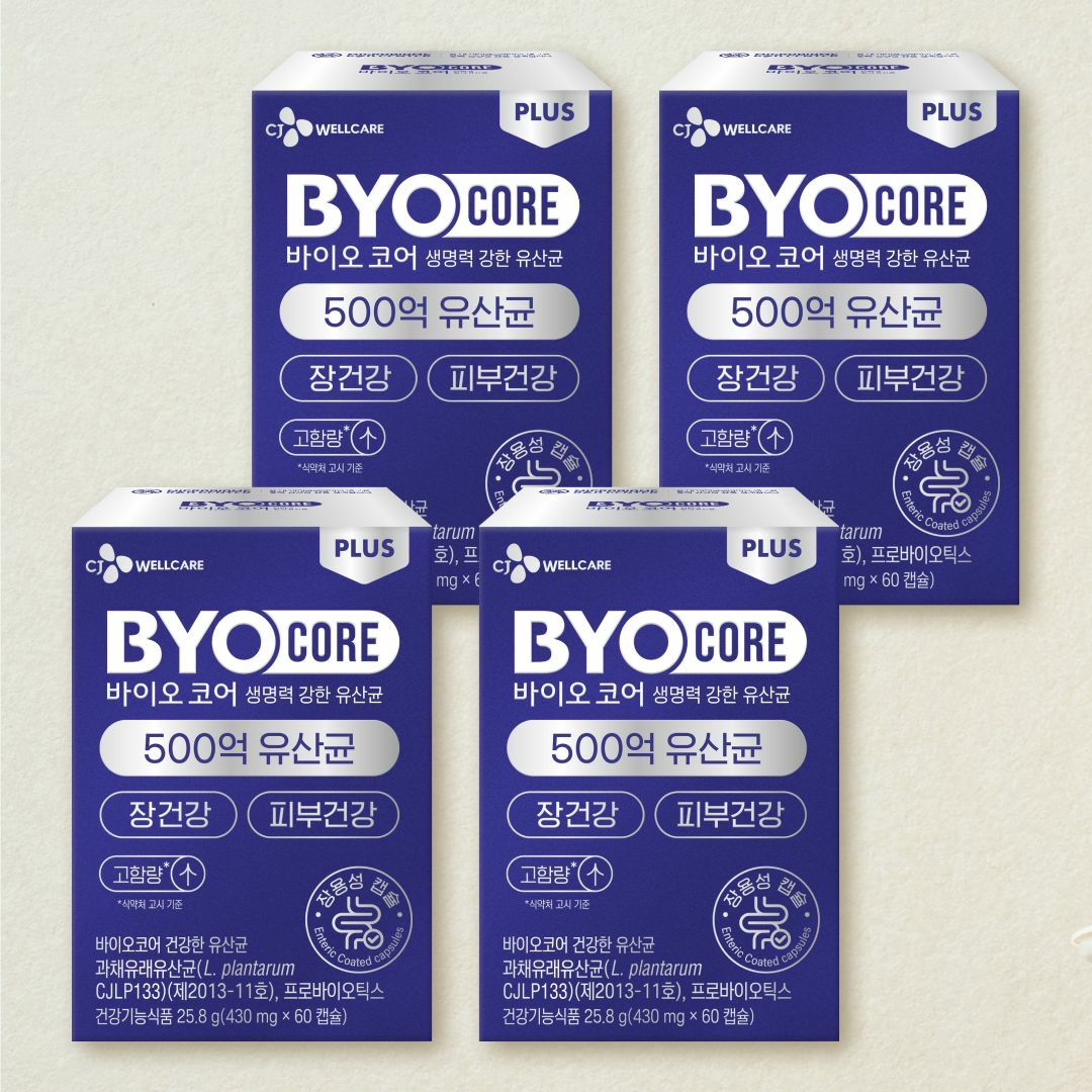 [CJ더마켓] 바이오코어 500억 유산균 60캡슐X4개(4개월)