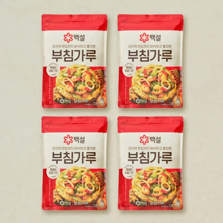 백설 부침가루 1kg, 4개