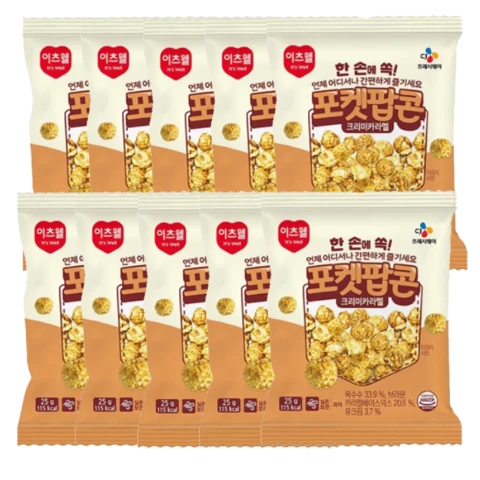 이츠웰 포켓팝콘 카라멜맛 25g X 10봉