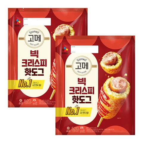 [700개한정]고메 빅크리스피핫도그520gX2개