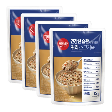 햇반 귀리소고기죽 420gX4개
