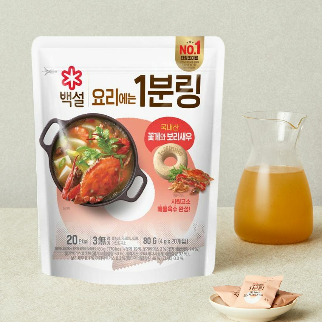 백설 요리에는1분링 꽃게와 보리새우 80g
