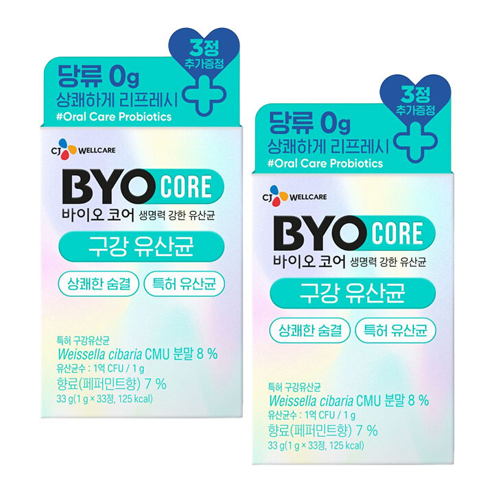 바이오코어 구강유산균 33정X2개