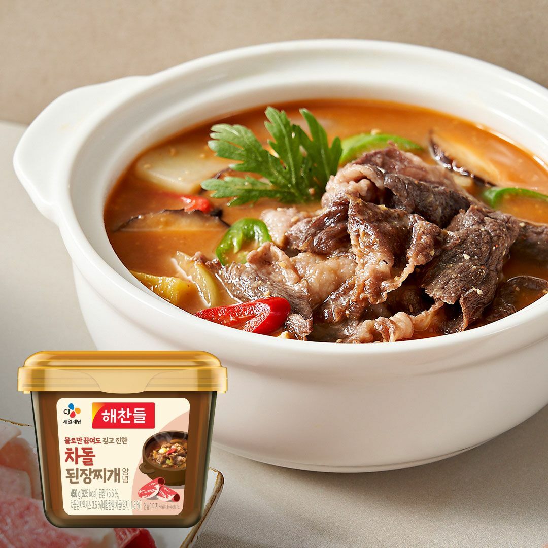 해찬들 물로만끓여도 깊고진한 차돌된장된장찌개양념 450g