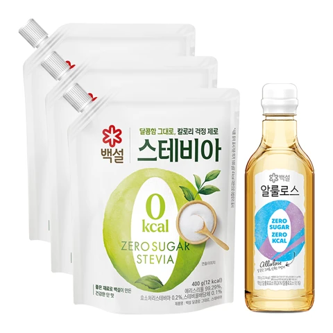 백설 스테비아400gX3개+백설 알룰로스700G