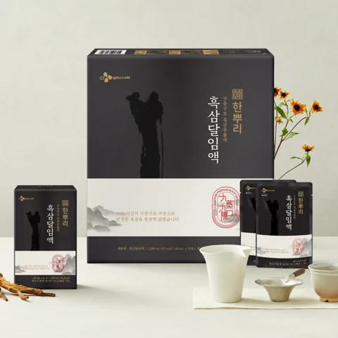 [2025설 선물세트 박스특가]한뿌리 흑삼달임액 40ml*30입X4개