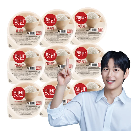 햇반 백미 실속 SET 9개(큰공기300G X3 +백미210G X 3 + 작은공기 130G X 3)