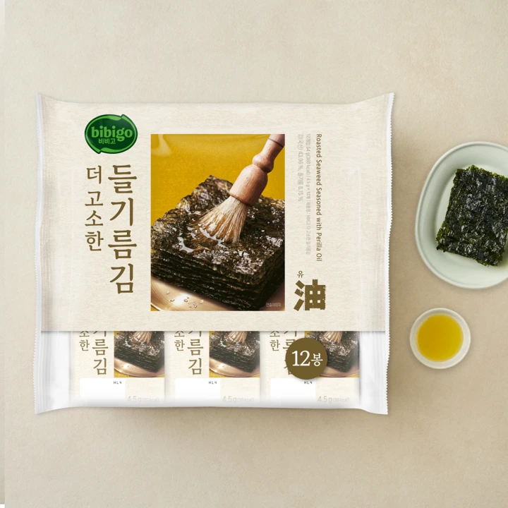 비비고 더 고소한 들기름김 4.5gX12봉