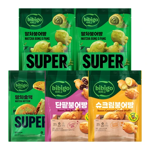 비비고 말차붕어빵 240gX2개+비비고 단팥붕어빵 300g+비비고 슈크림붕어빵 300g+비비고 말차호떡 210g