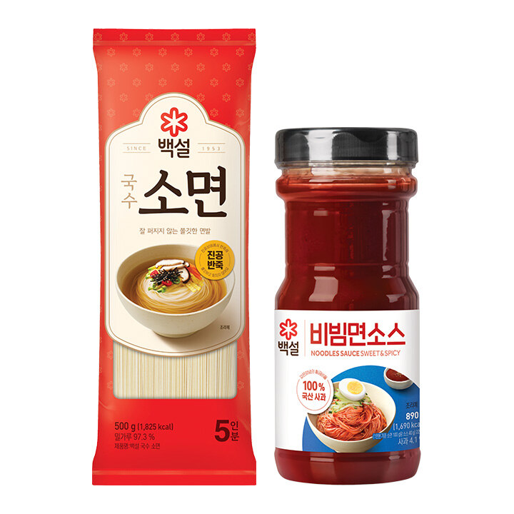 백설 비빔면소스 890g+백설 국수 소면 500g