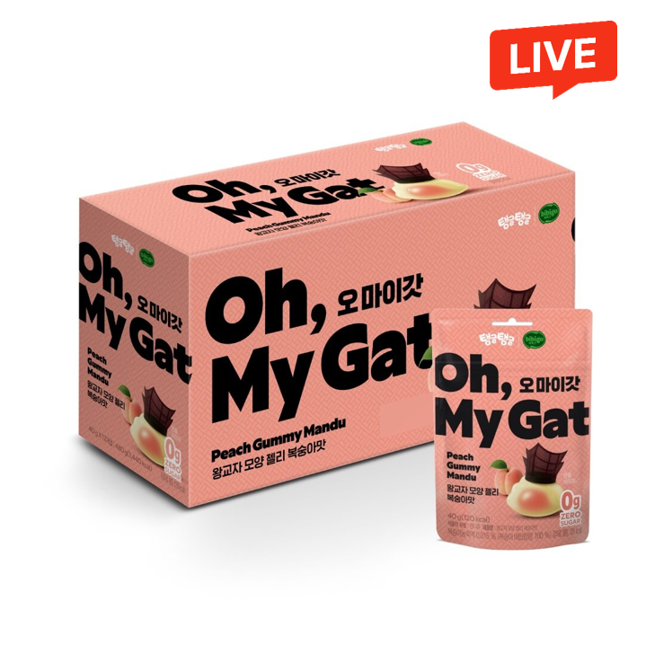 비비고 오마이갓 왕교자 모양 젤리 복숭아 40gx12번들