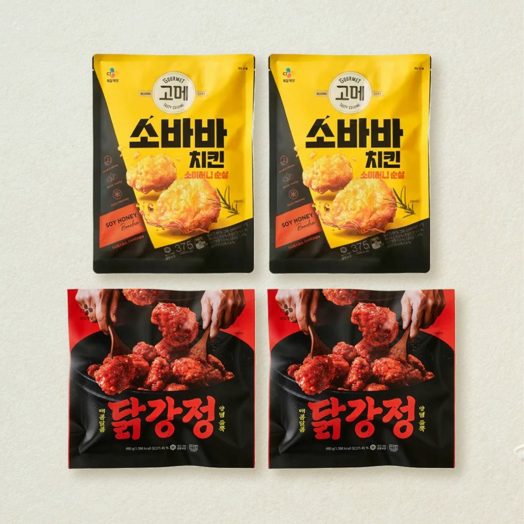 [무료배송]고메 소바바 소이허니순살 375gX2개+CJ 닭강정 480gX2개 (총 4개)