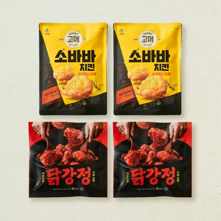 [무료배송]고메 소바바 소이허니순살 375gX2개+CJ 닭강정 480gX2개 (총 4개)