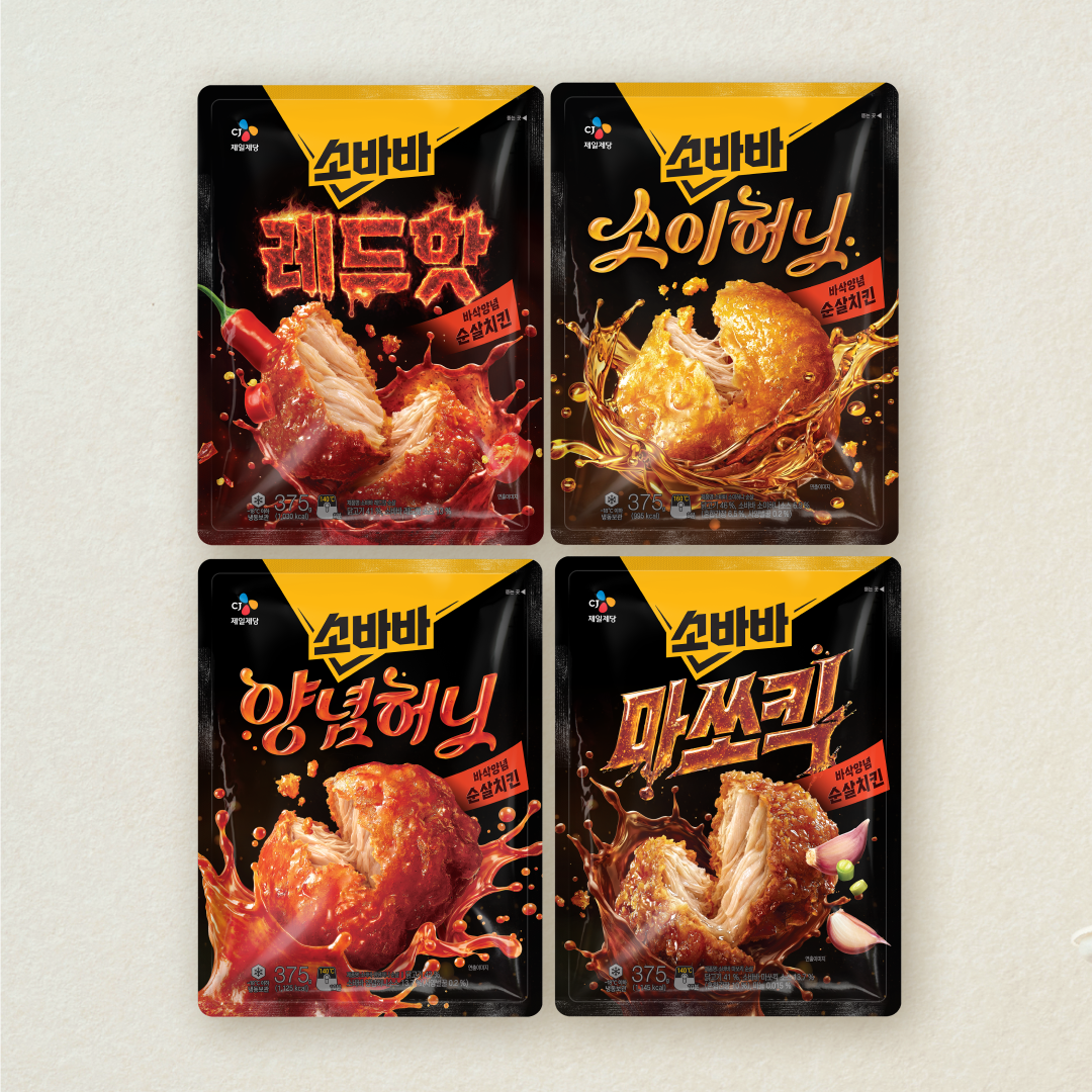 [CJ더마켓] 소바바 순살 240g 4종 플래터(소이허니+양념+레드핫+마쏘킥)