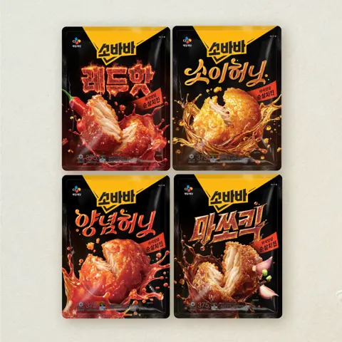 소바바 순살 240g 4종 플래터(소이허니+양념+레드핫+마쏘킥)